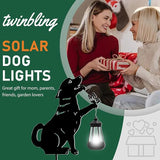 Black Dog Christmas Decorations Outdoor - Solar Lights Outdoor Garden Decor Stake with Butterfly Decorative Metal Housewarming Ornament for Yard Pathway Lawn Patio – Unique Gift Ideas for Christmas