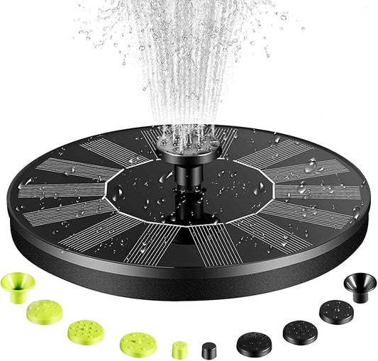 Bird Bath Fountain Pump Solar Powered, 2026 Upgrade 1.4W Floating & Standing Water Pump with 10 Nozzles for Garden, Pond, Pool, Outdoor