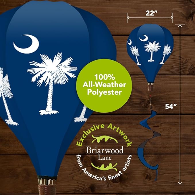 Briarwood Lane South Carolina Palm Tree Hot Air Balloon Spinner