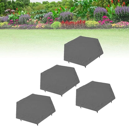 4Pcs Large Stepping Stones,Outdoor Stepping Stones with 24pcs Ground Stakes,Outside Flooring Pavers Decorative for Garden Yard Lawn Pathway Walk Way (Grey)