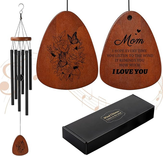 PRSTENLY Gifts for Mom from Daughter Son- Moms Wind Chimes Gifts from Kids for Birthday Valentines Day Mothers Day Christmas Best Mom Ever Gift