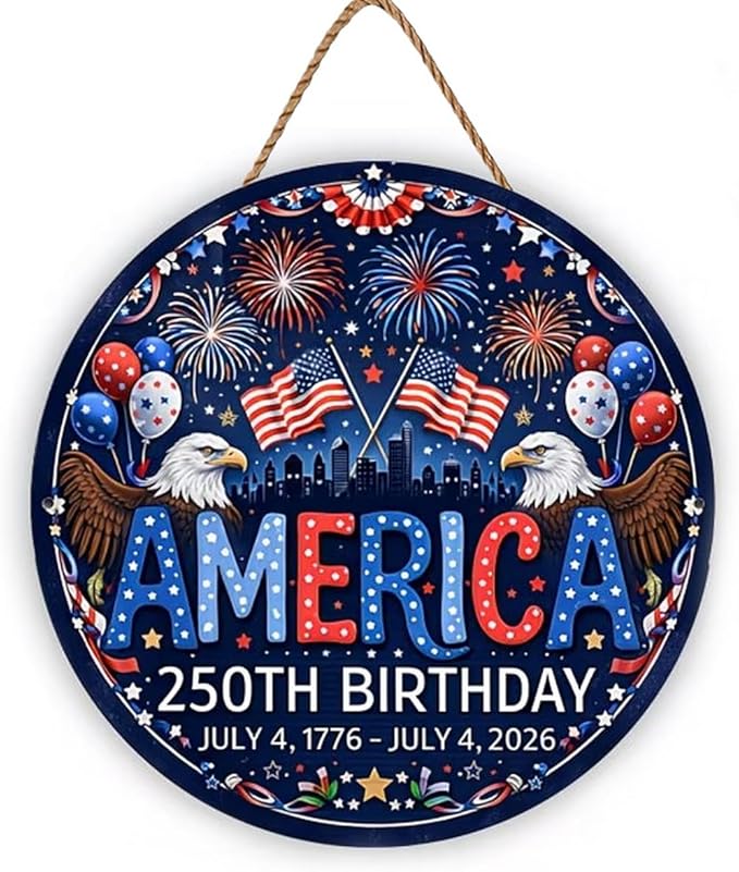 250th Anniversary America Window Hanging Suncatcher，Bald Eagle American Flag Designs Blue Sun Catcher Decor ，Patriotic Supplies Home Party Independence Day Accessories
