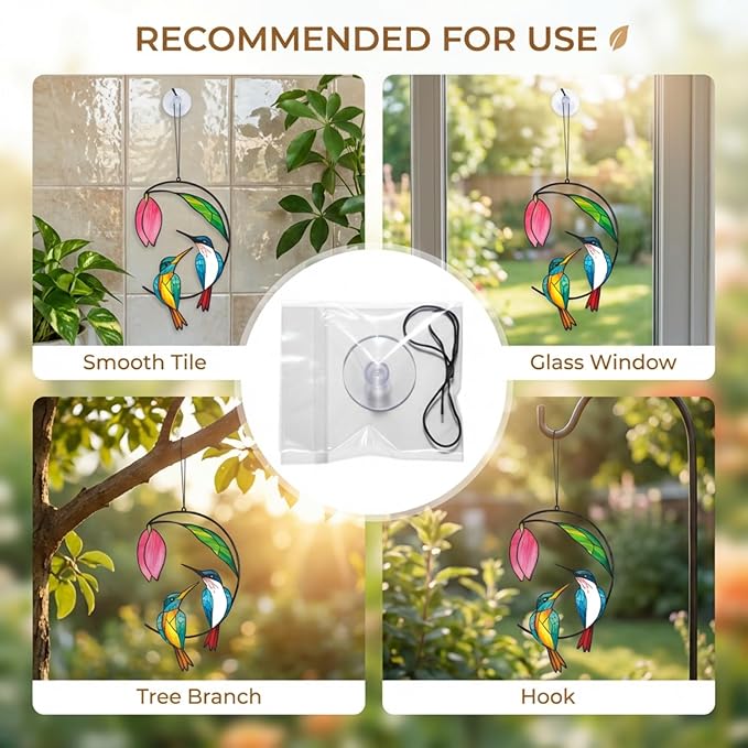 Hummingbird Gifts for Women, Hummingbird Sun Catcher for Window Hanging, Mothers Day for Mom Grandma Bird Lovers, Spring Suncatcher Garden Decor for Indoor Outdoor Windows(1)