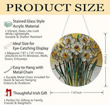 Acrylic Window Hanging, Yellow and White Daffodils Sun Catcher for Door Home Decor, Floral Window Wall Art, Housewarming Decor, Christmas Mother's Day Birthday Gifts for Her