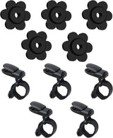 HOOSUN 10 Pack Garden Flags Clips And Stoppers,Tiger Clips For Garden Flag Holder,Rubber Stoppers Yard Flag Holder Clip for Small Flags Pole 4th of July Accessories