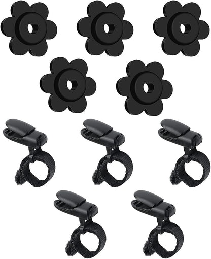 HOOSUN 10 Pack Garden Flags Clips And Stoppers,Tiger Clips For Garden Flag Holder,Rubber Stoppers Yard Flag Holder Clip for Small Flags Pole 4th of July Accessories