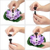 Solar Water Fountain for Bird Baths, Floating Solar Powered Water Fountain Pump for Birdbath, Garden, Pond, Pool, Outdoor Decor, Water Lily, Lavender