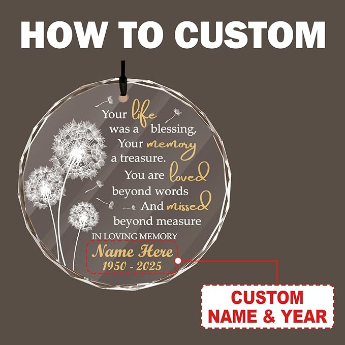 Personalized Memorial Wind Chimes, Sympathy Gifts Wind Chimes, 36inch Custom Name Pass Away, Dandelion Wind Chime for Loss of Loved One, Loving Memory (Produced in USA)