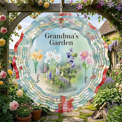 Personalized Mother's Day Wind Spinner for Mom Grandma, Mama Grandma Gifts Mothers Day Christmas, Floral Garden Decor Gift, Outdoor Yard Hanging Ornament 2