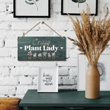 Heuhuww Plant Lover Gifts,Crazy Plant Lady Wood Sign 6x12 Inch Funny Garden Gift,Garden Door Decor,Plant Lady Hanging Gardening Signs for Plant Mom Plant Lovers