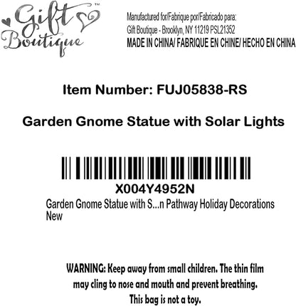 Gift Boutique Solar Garden Gnome Statue with Lantern Stacked Gnomes Outdoor Decor Lighted Yard Lawn Patio Decoration Whimsical Resin Figurine Home Accent