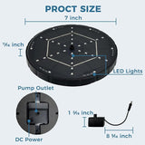 Solar Fountain for Bird Bath with Colorful LED Lights, Floating Solar Fountain, 3W Solar Powered Water Fountain Pump with Strong Spray & 5 Nozzles for Garden, Pond, Pool, 36 LED Lights