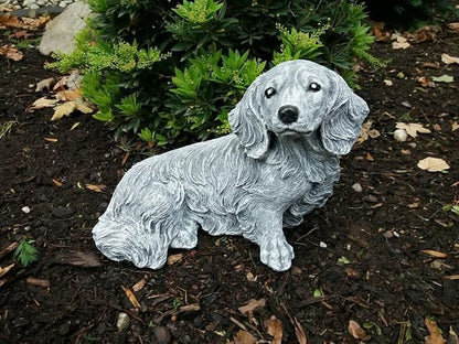 Outdoor Garden Dachshund Dog Statue Concrete Dachshund Dog Figurine Detailed Puppy Sculpture