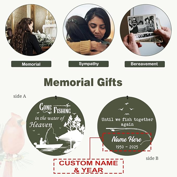 ASTARIN Sympathy Gifts for Loss of Loved One, Condolences Wind Chimes for Loss Grandfather Dad Friends Who Like Fishing, Care Package for Grieving Friend(Produced in USA)