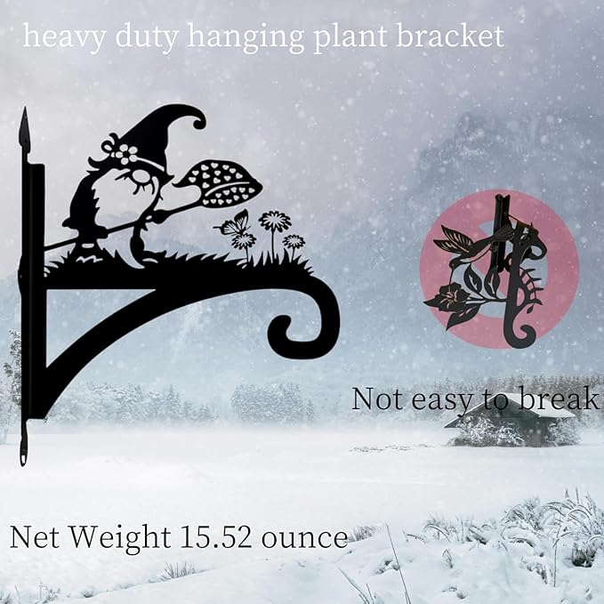 Heavy Bracket for Chimes,Not Easy to Break, Can be Used for Metal Hummingbird Feeder Stand, Wind Chime Hanger. Plant Hanger Indoor are More Lovely （Midget Chasing Butterfly） to Decorate Your Home