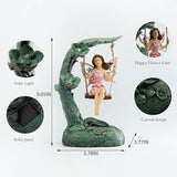 Suyorpe Garden Flower Fairy Outdoor Statue Decor Funny Swing Fairy Ornaments Figurines for Patio Lawn Yard Porch Outside Garden Gifts,9.05 Inches Tall ﻿ ﻿ ﻿