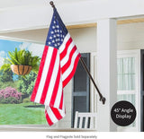 Evergreen Flag Bracket Two-Position 45 and 90 Degree | Cast Iron | Bronze| Hardware Incl | Outdoor Home | Residential or Commercial | Pole - Not Included