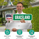 SmartSign Customize Your Own Blue Street Sign with USA Flag | 6" x 24" 3M EG Reflective Aluminum