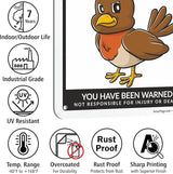 SmartSign Funny Beware Of Birds Warning Sign - 10"x7", 40 mil Laminated Rust-free Aluminum - Metal Signs for Wall Decor, Outdoors, Garden, Patio, Gifts, Cafe - Birds Theme, Made in USA