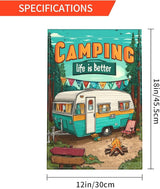 Camping Garden Flag Seasonal Double Sided 12 x 18 Inch Small Yard Flag for Indoor Outdoor Decor Holiday All Seasons