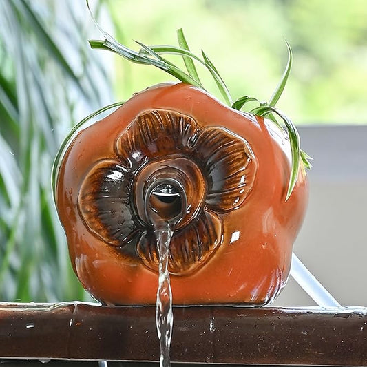 Pond Spitters, Pond Fountain, Fish Tank Automatic Circulation Water Landscaping Ornaments, Fish Tank Water Dispenser, for Garden Courtyard Pond Pool(Orange,17.5 * 15.8 * 14.2cm)