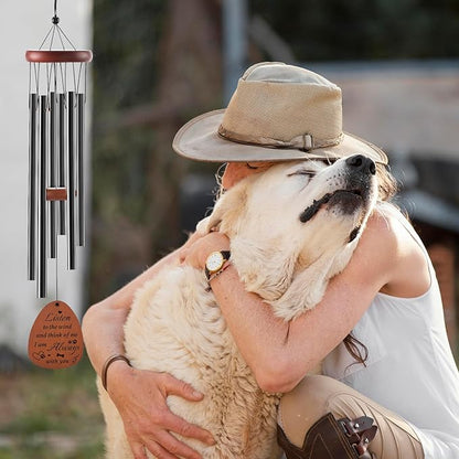 Pet Memorial Gifts for Dogs - Dog Memorial Gifts for Loss of Dog Mum Owner, Sympathy Wind Chimes for Outside, Pet Passing Away Bereavement Remembrance Present, Garden Patio Porch Yard Decor