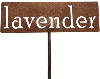 Classic Metal Garden Markers 19 Inches Tall (lavender, Naturally Rusted)