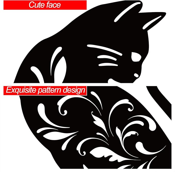 URATOT 3 Pack Metal Cat Garden Statues Black Cat Silhouette Cats Decorative Stakes Garden Outdoor Statues Animal Stakes for Yard Decor and Lawn Ornaments