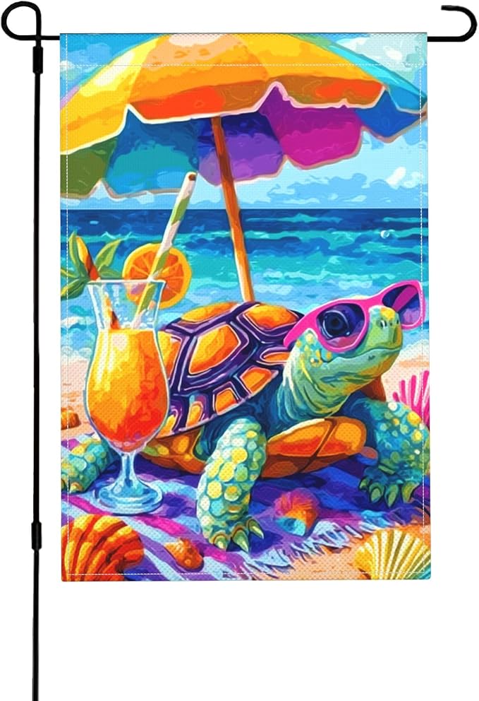 Sea Turtles Garden Flag Seasonal Double Sided 12 x 18 Inch Small Yard Flag for Indoor Outdoor Decor Holiday All Seasons