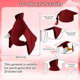 Graduation Goose Outfit for 23'' High Cement Goose Statue, Lawn Porch Clothes Cute Grad Yard Statue Outfit for Patio Outdoor Garden Decoration(Burgundy)