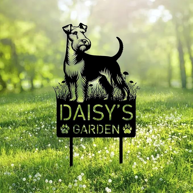 Custom Welsh Terrier Dog Metal Memorial Garden Stake Personalized Pet Grave Marker Name Sign Remembrance Stake Decor Sympathy Dog Loss,Outdoor Statues for Yard Garden Lawn Patio Pathway Grave Gift.