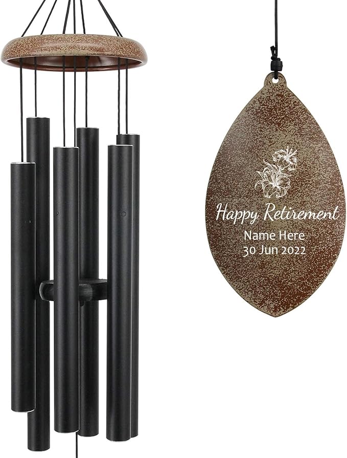 ASTARIN Personalized Happy Retirement Gift, Custom Name Retirement Wind Chimes for Women Men, 35" Large Deep Tone Wind Chime Retire Gifts for Teacher Co-Workers Boss(Produced in USA)