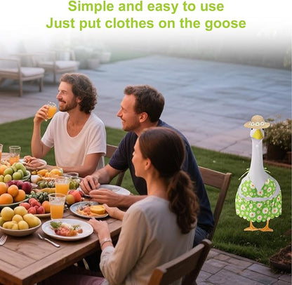 Lyreh Goose costume straw hat scarf costume, used for lawn sculpture, outdoor garden, courtyard, terrace decoration