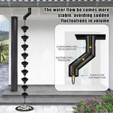 2 Pack Rain Chain Gutter Adapter Kit Installation 7inch Rain Chains for Gutters Chain Downspout Curved Spout Iron for Gutter Downspout Outlet(Black)