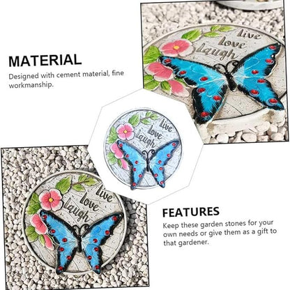 Etlegor Garden Décor Stepping Stones, Fun Animal Print Outdoor Pathway Décor Step Stones, All-Weather Lawn Pathway/Flower Beds/Courtyard Pavers(3 Frogs)