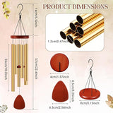 Leinuosen Wind Chimes for Outside Wind Chimes Outdoors Deep Tones 28" with 6 Aluminum Tubes Memorial Sympathy Windchime for Valentine Tree Decor Garden Courtyard Mom Loved One Gifts(Classic,Gold)