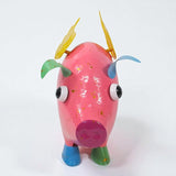 Colorful Enameled Metal Flying Pig Statue - Pink, Patio and Lawn Outdoor Garden Decor, Indoor Home Decoration, Yard Art, Farm Animal Sculpture