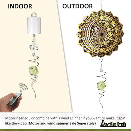 Aoedelyart Glow in The Dark Wind Spinner Tail Gazing Ball Spiral Decorative Spiral Tail Wind Spinner Stabilizer Sun Catcher,Indoor Outdoor Hanging Art Garden Decoration Wind Sculpture Stabilizer-13in