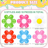 18 Pcs Spring Daisy Flower Inflatable Balls Blow up Daisy Flower Inflatable Decoration Colorful Spring Inflatable Hanging Ornament Flower Shape PVC Yard Decors for Indoor Outdoor(Classic)