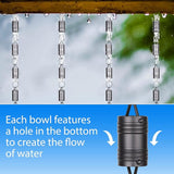 RainChains Pacific Six Spheres Rain Chain 8.5ft Black Aluminum Rain Chains for Outside Modern Decorative Gutter Chain.