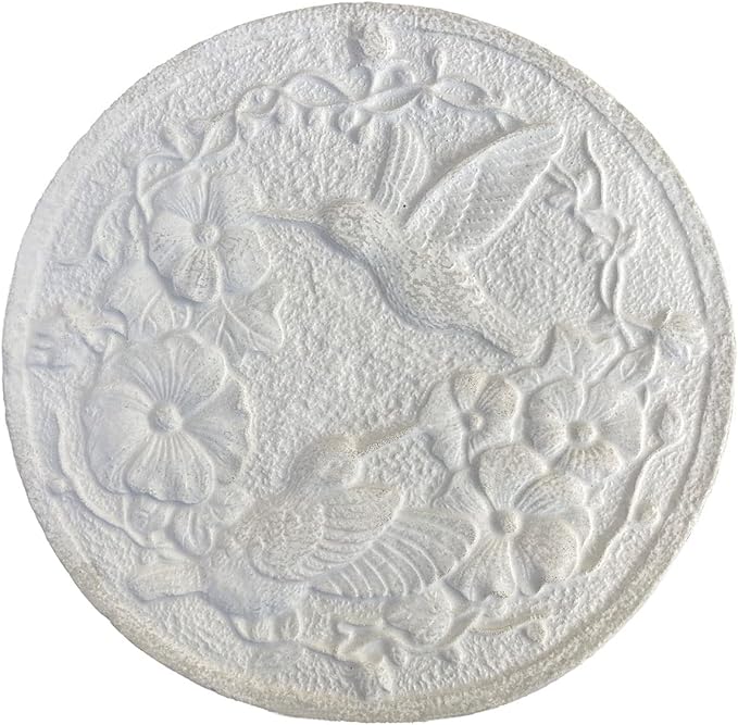 MADE IN USA Hummingbird and Flowers Round Stepping Stone Mold, Concrete Cement Mold, Stepping Stones for Garden Walkway, DIY walkway stepping stones, Round Statue for Garden, Round Garden Decor Mold