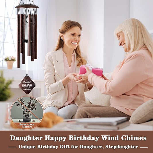 Daughter Birthday Gifts, Unique Birthday Gift for Daughter from Mom Dad, 32" Bronze Wind Chimes