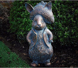 Beatrix Potter Ornament Set, Peter Rabbit, Jemima Puddle-Duck, Mrs Tiggy-Winkle, Benjamin Bunny, Hand Cast Stone Garden Statue Ornament, Outdoor Easter Decorations (Complete Set)