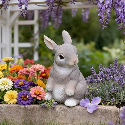 Rabbit Statue Outdoor Decor,4.9''(H) Cute Bunny Garden Sculptures for Yard Lawn,Resin Animal Figurines Home Porch Patio Table Art Decorations
