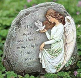 Joseph's Studio by Roman Inc., Celtic Angel with Verse, Garden Collection, Religious Statue, Holy Family, Memorial, Angel, Patron Saint, Garden Décor (8x9x3)