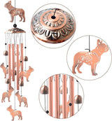 Bulldog for Women,Bulldog Wind Chimes Outdoor,Birthday Gifts for Men/Mom/Grandma Metal WindChimes Outside/Indoors, Lawn, Patio, Garden Decor, Yard Decorations