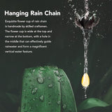 Pssopp Rain Catcher Garden Ornament, Metal Handmade Hanging Lotus Rain Chain for Gardens Porches Gazebos Decks