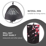 Amosfun Cast Iron Mount Fuji Wind Chime Hanging Outdoor Decor Japanese Furin Bell Relaxing Sound Patio Garden Decoration 2.55X2.55X17.32In
