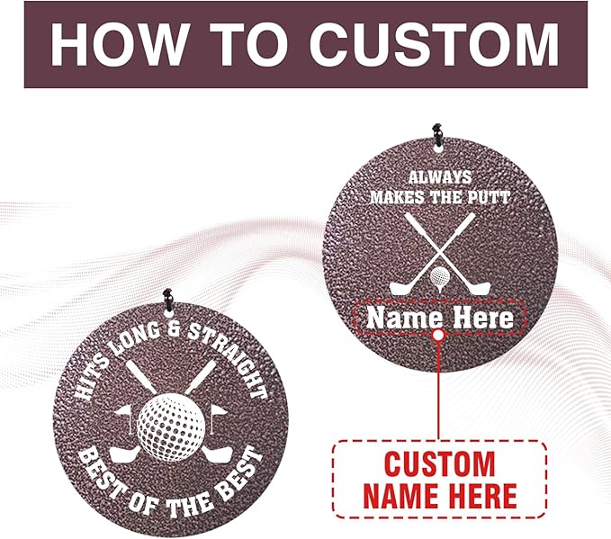 Personalized Memorial Golf Wind Chime – “Always Makes the Putt” Custom Engraved Gift for Golf Lovers, Long & Straight Tribute Keepsake