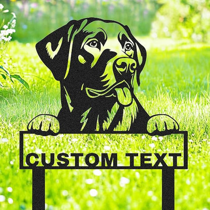Custom Labrador Retriever Garden Stakes Sign, Personalized Metal Dog Statue Garden Sign for Outside, Personalized Dog House Decor Welcome Sign Patio Gardening Decor Stake Gifts for Dogs Mom